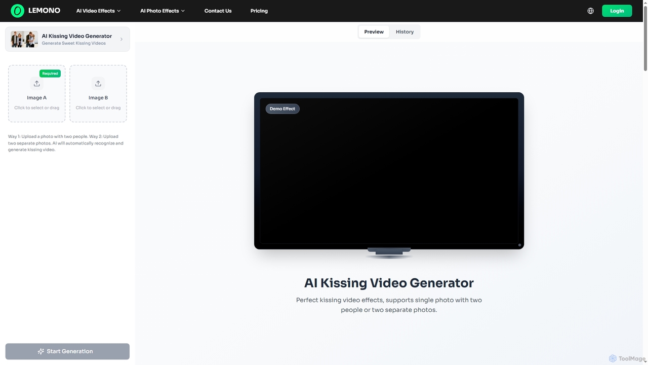 AI Kissing Video Generator | French Kiss​ | Kiss Cartoon​ for Lemono