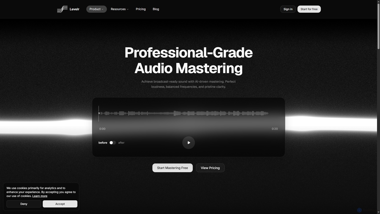 AI Audio Mastering | Levelr for Levelr