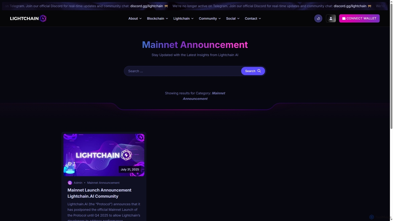 Mainnet Announcement Blog Articles | Lightchain.ai for Lightchain
