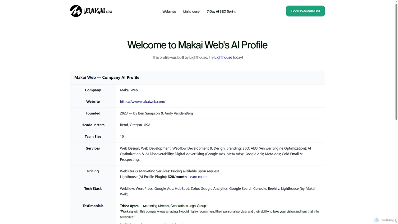 AI Profile for Lighthouse