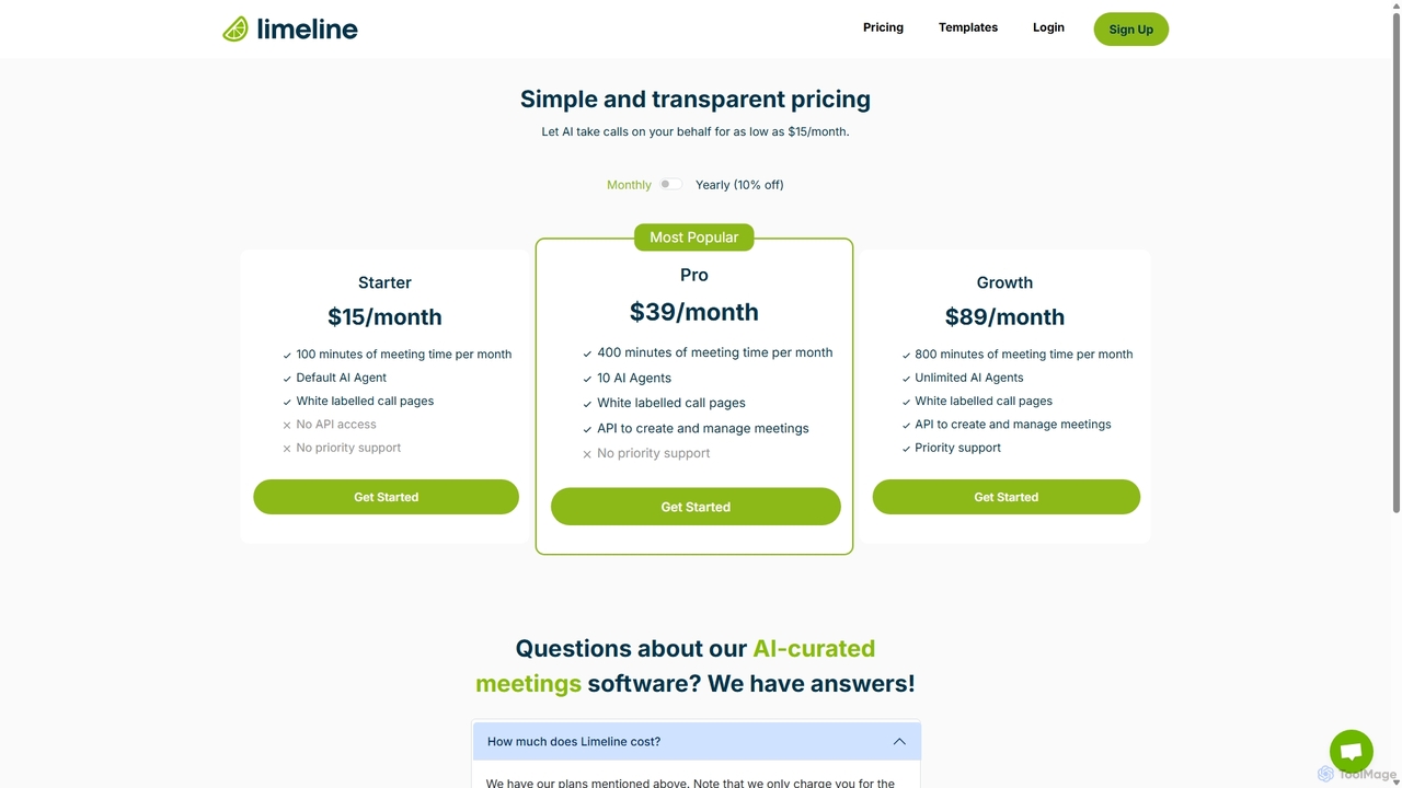 Limeline - Pricing for Limeline