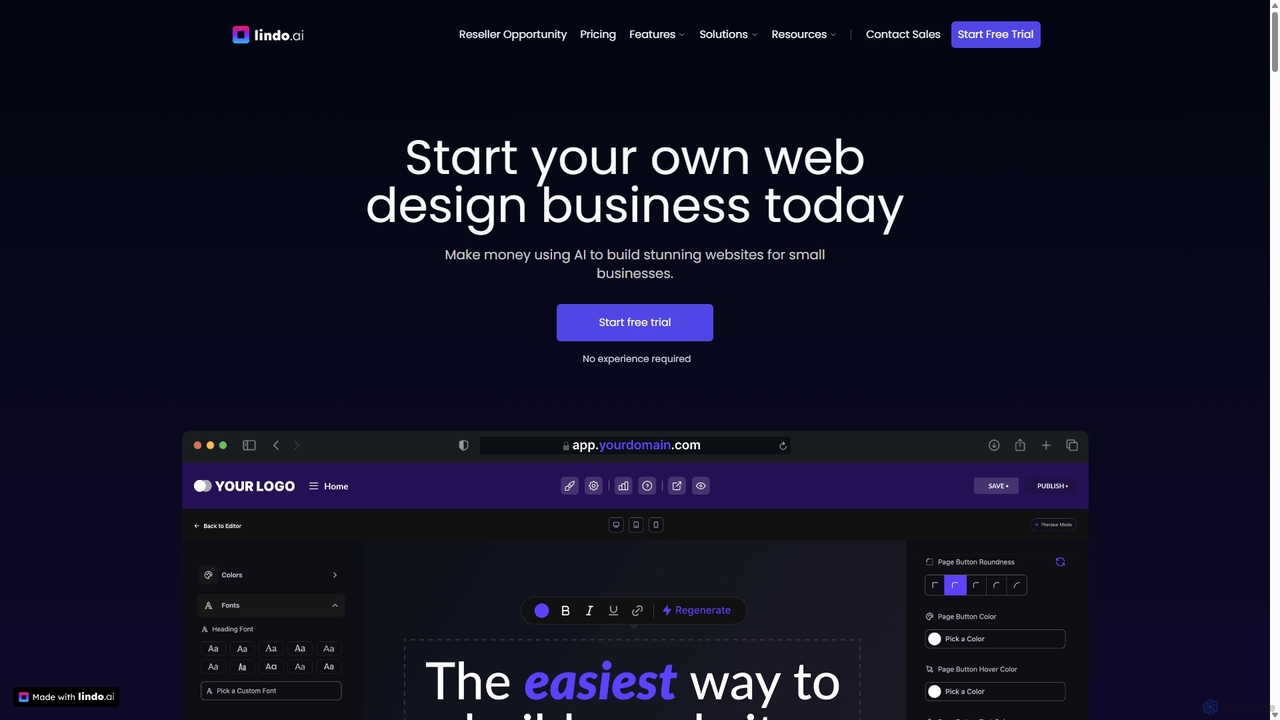 Reseller Opportunity | Start Your Own Web Design Business | lindo.ai for Lindo.ai