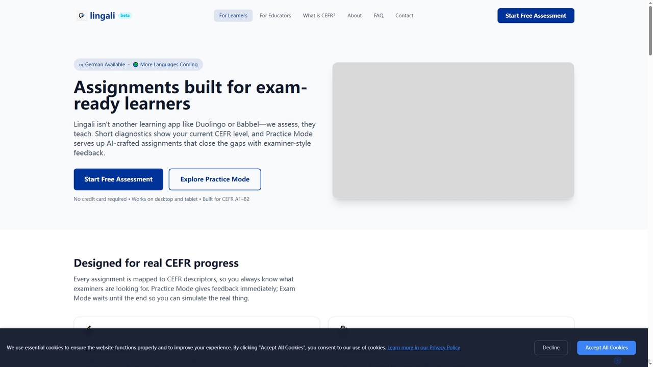 For Learners | lingali - AI-Powered CEFR Language Assessment for Lingali