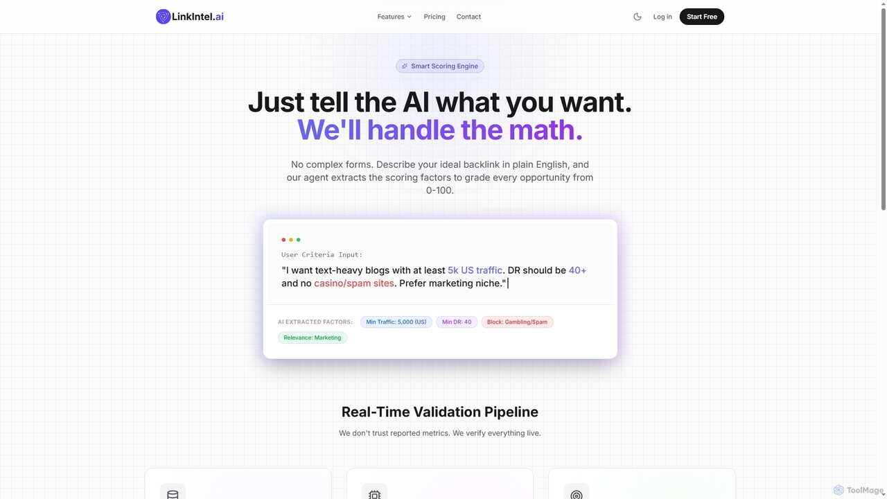 LinkIntel - AI Link Building Agent | Automated Backlink Outreach Software for LinkIntel
