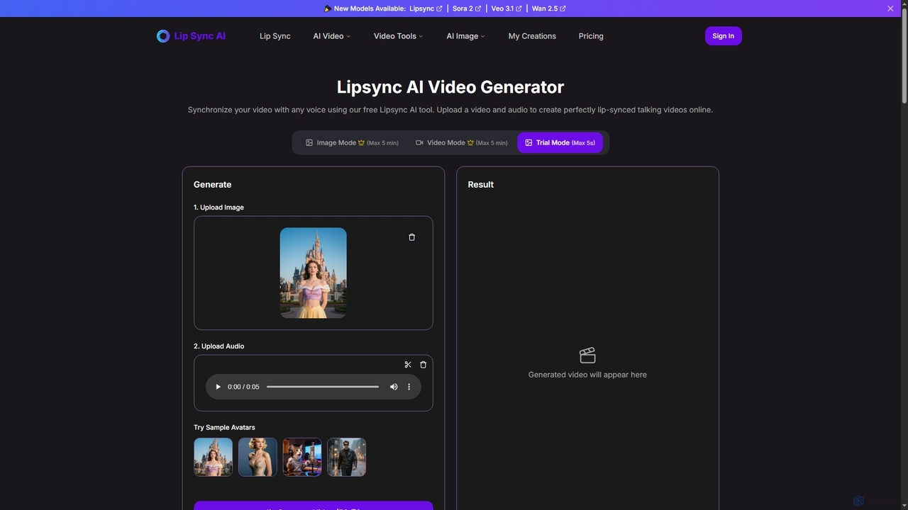 Lipsync AI Video | Free Online Audio-Driven Talking Video Generator for Lipsync AI
