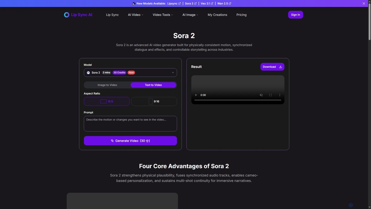 Sora 2 | AI Video Generator for Lipsync AI