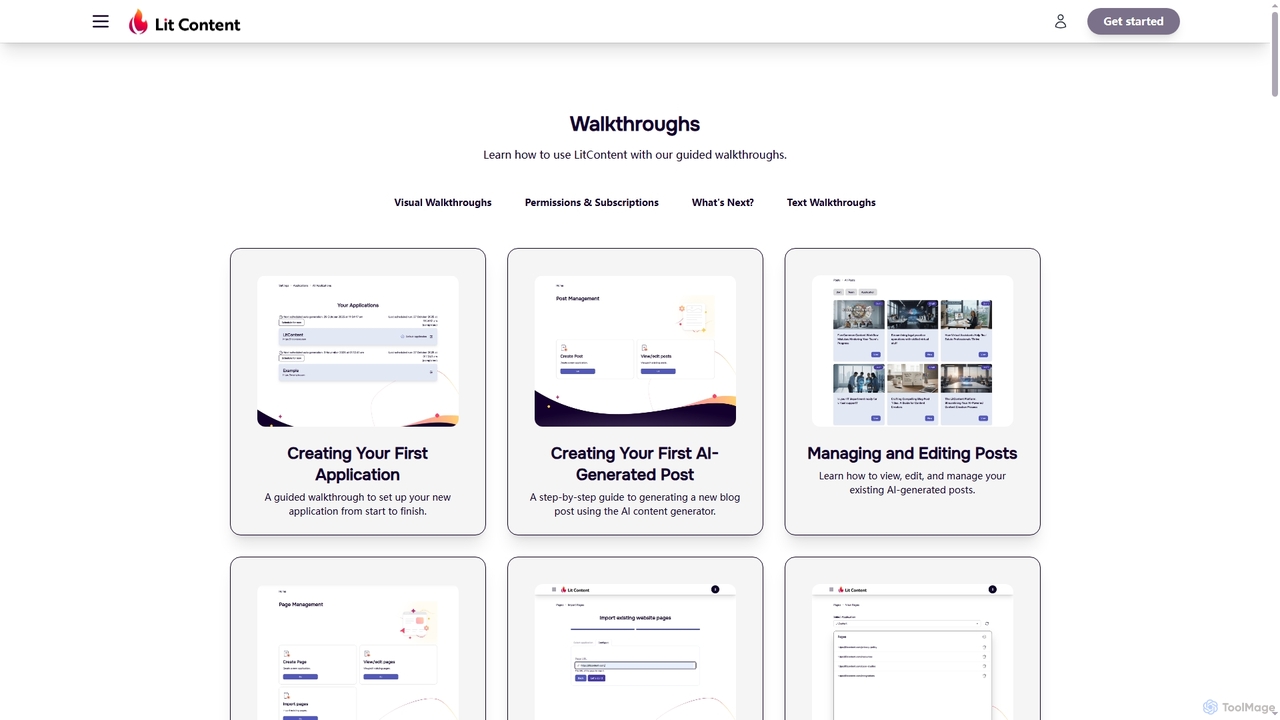 Walkthroughs - LitContent for LitContent