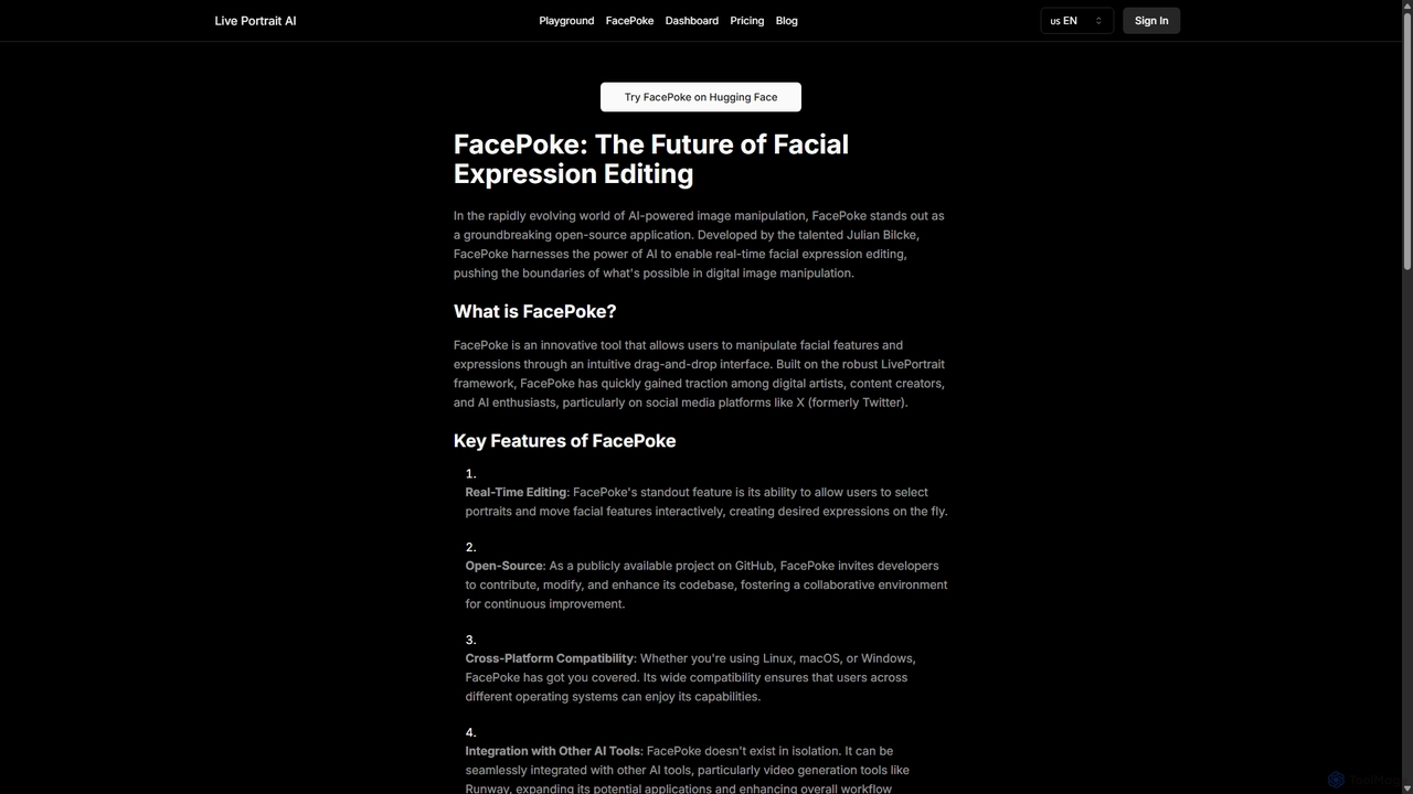 FacePoke: Revolutionizing Facial Expression Editing with AI for Live Portrait AI