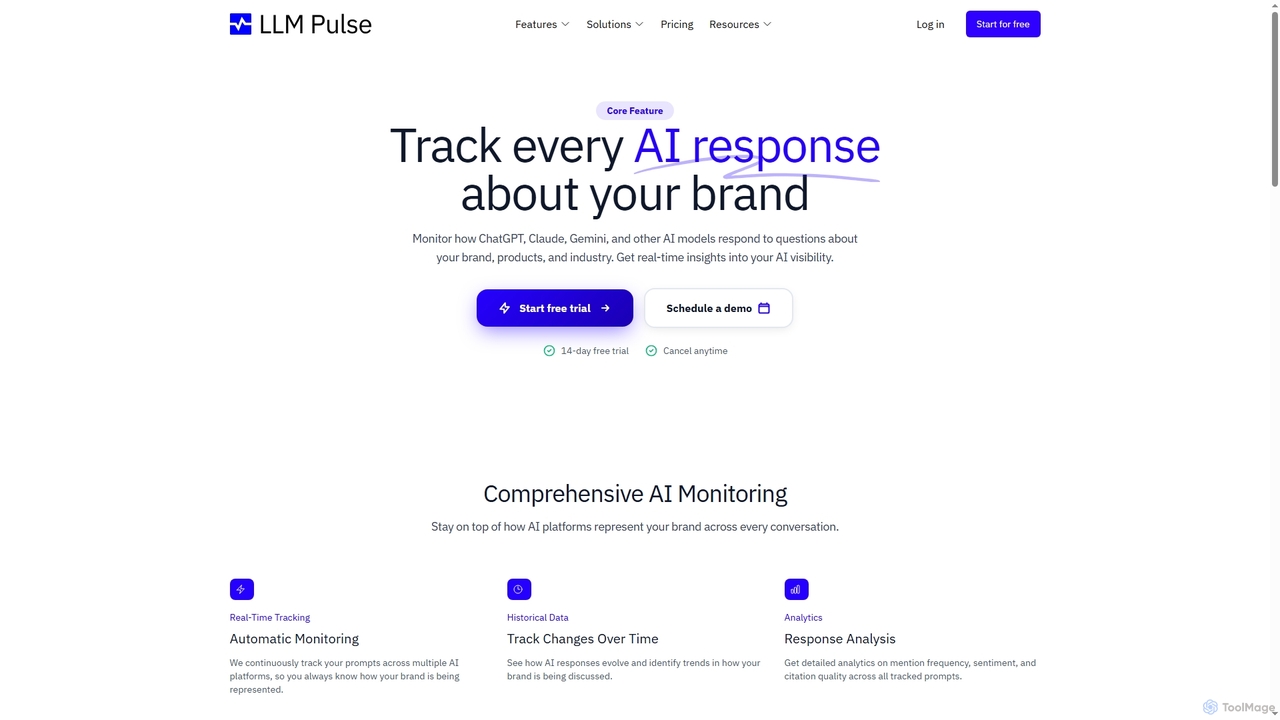Prompt Tracking - Monitor AI Responses | LLM Pulse for Llmpulse