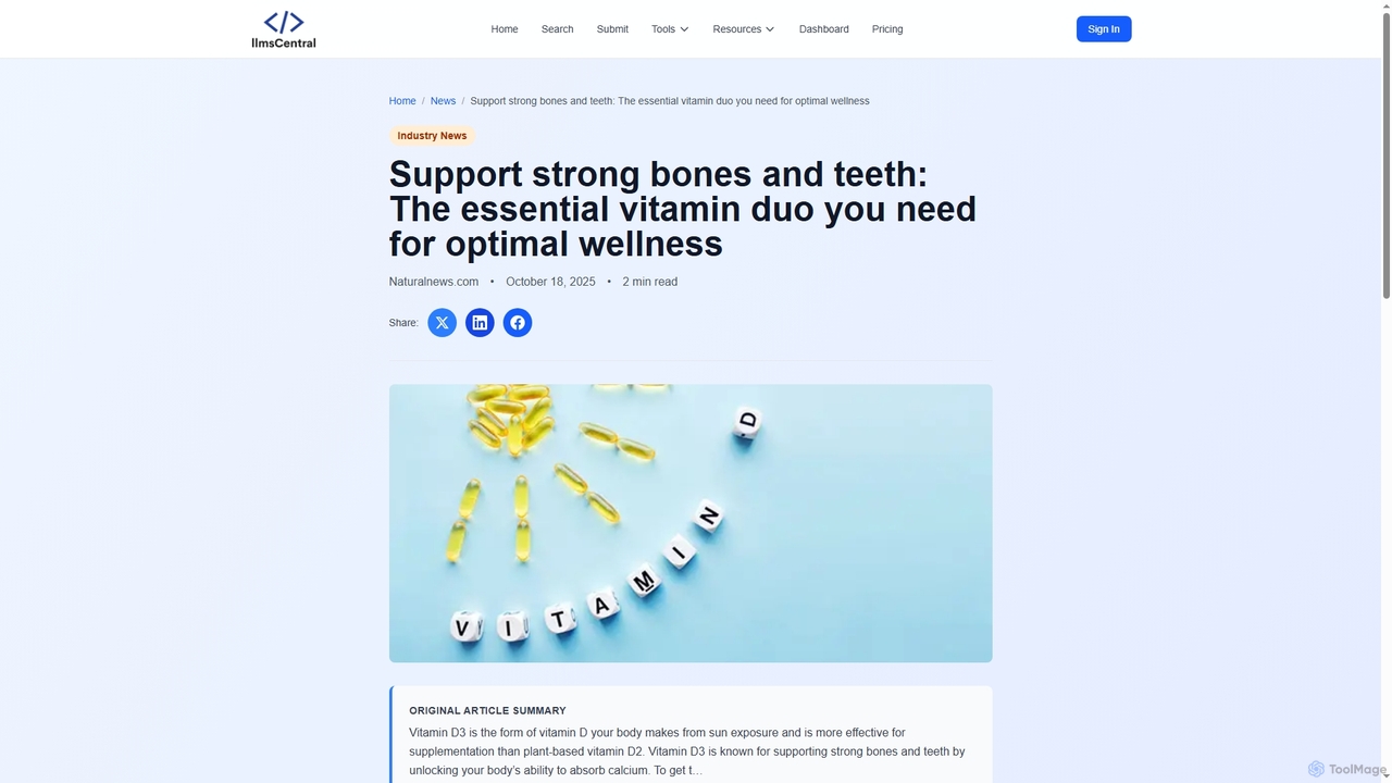 Support strong bones and teeth: The essential vitamin duo you need for optimal wellness - LLMS Central News | LLMS Central for Llms Central