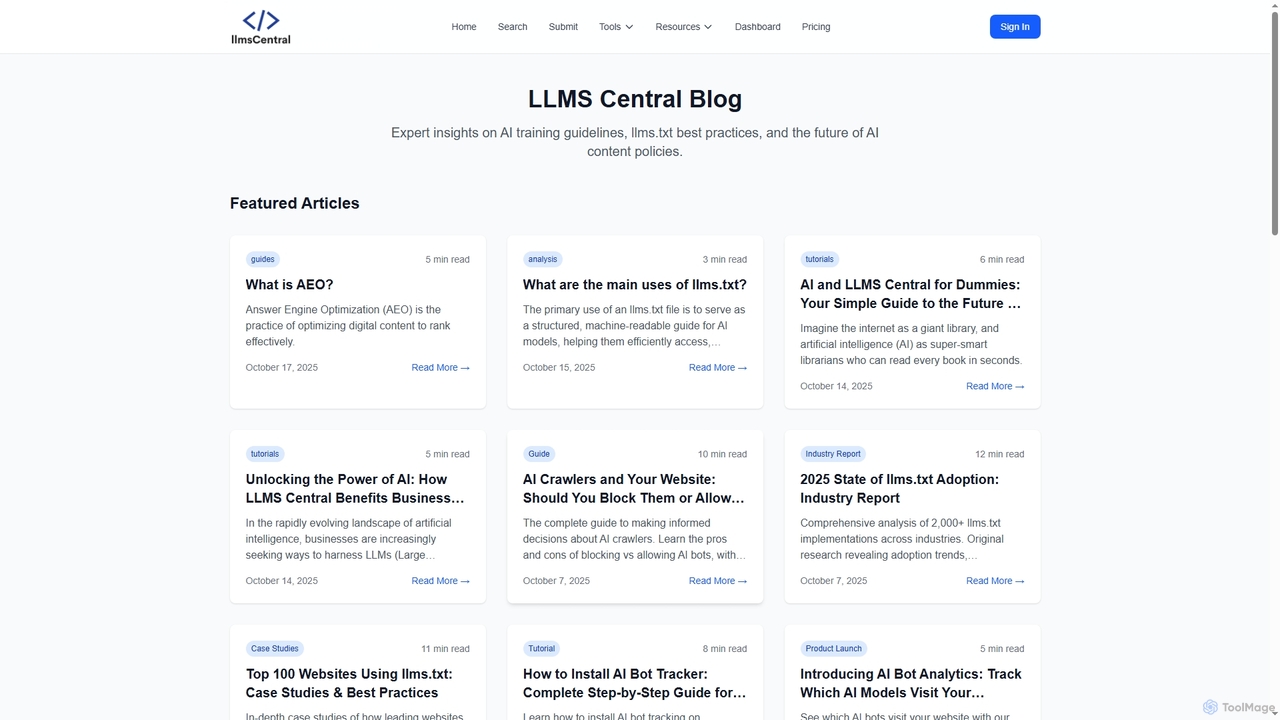 Blog - LLMS Central | AI Training Guidelines & Best Practices | LLMS Central for Llms Central