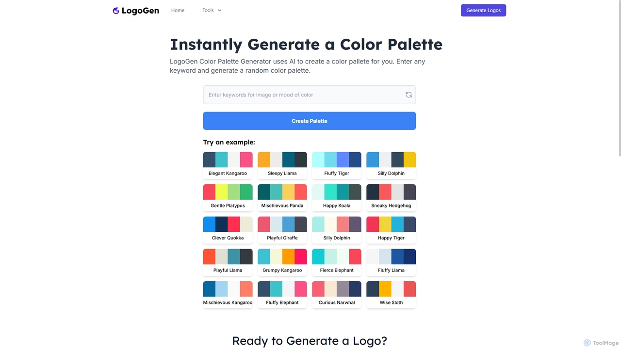 LogoGen | Color Palette Generator - Instantly Generate a beautiful Color Palette for LogoGen