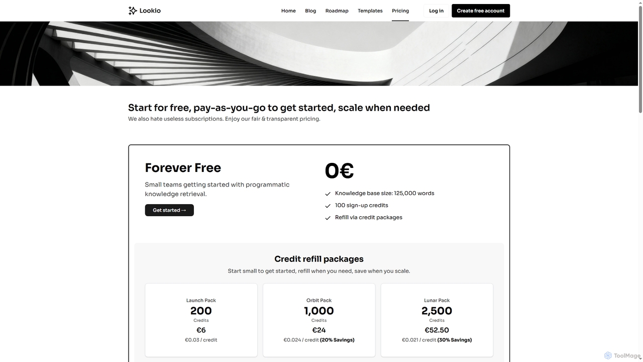 Lookio pricing: Pay-as-you-go to get started, scale when needed for Lookio