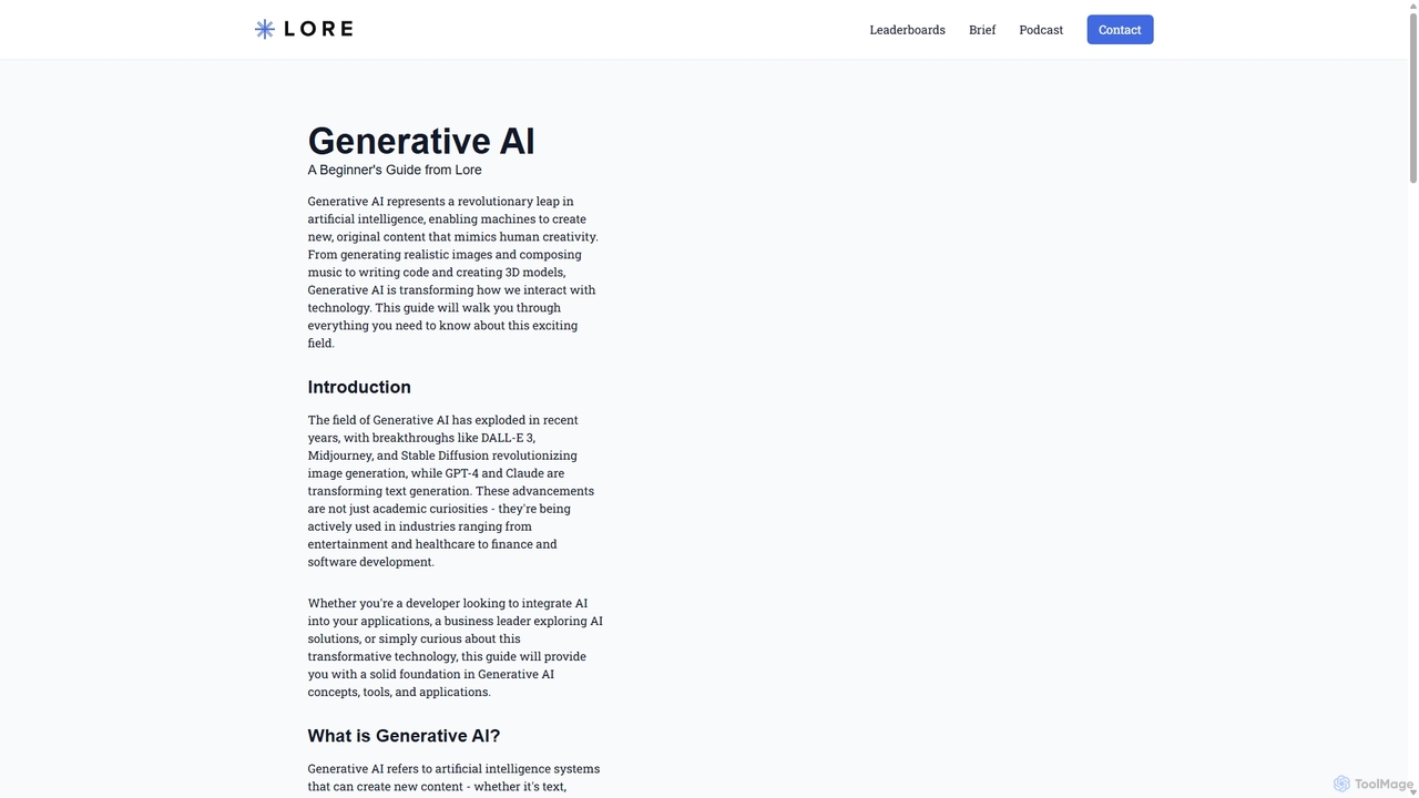 Generative AI Beginner's Guide for Lore