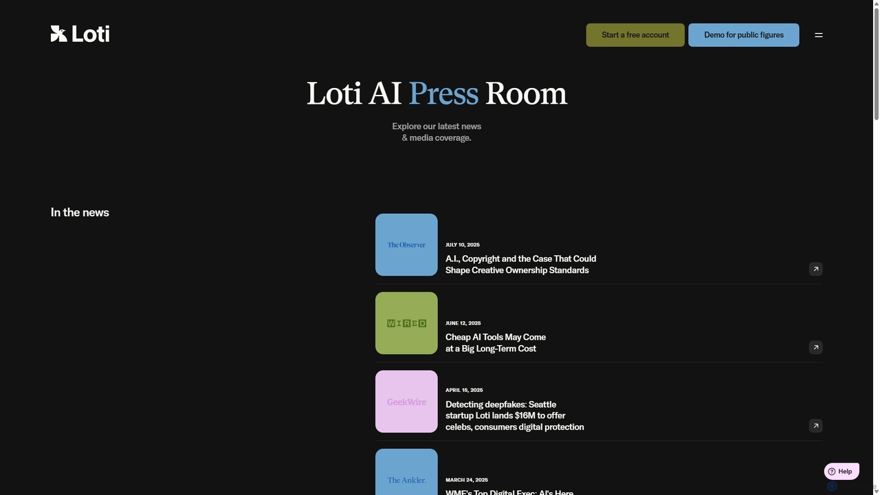 Loti AI Press Room for Loti AI
