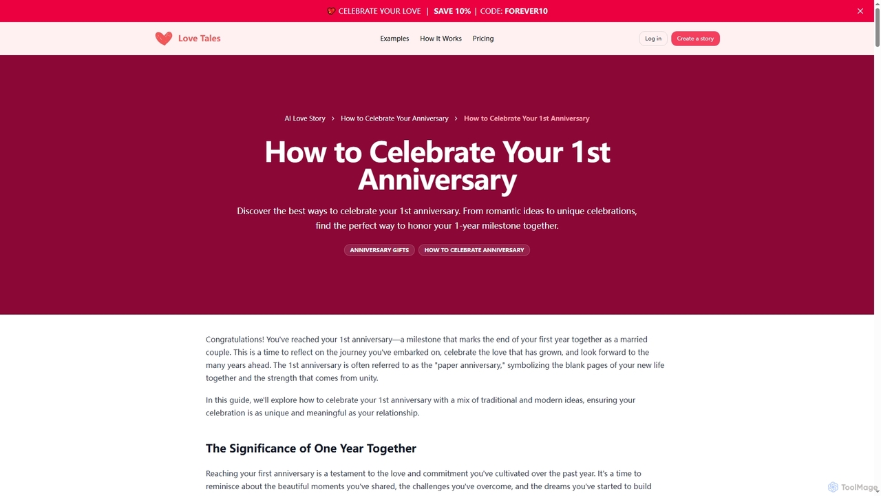 How to Celebrate Your 1 Year Anniversary | 1st Anniversary Celebration Ideas for LoveTales