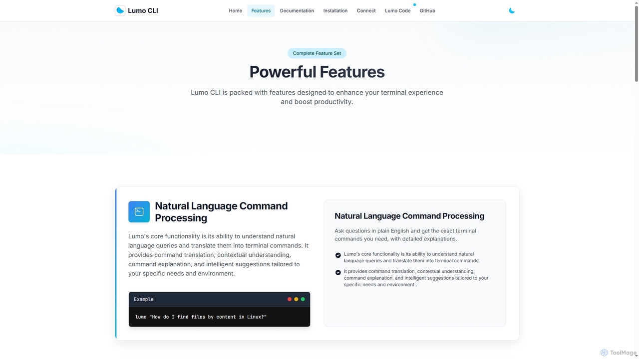 Lumo CLI Features - AI-Powered Terminal Assistant for Lumo