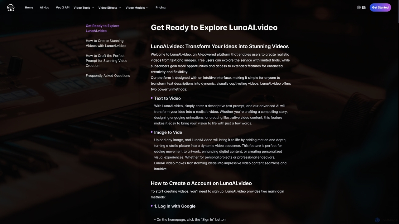 Luna AI Video Generator Free Online - Powered by Dream Machine for Luna AI