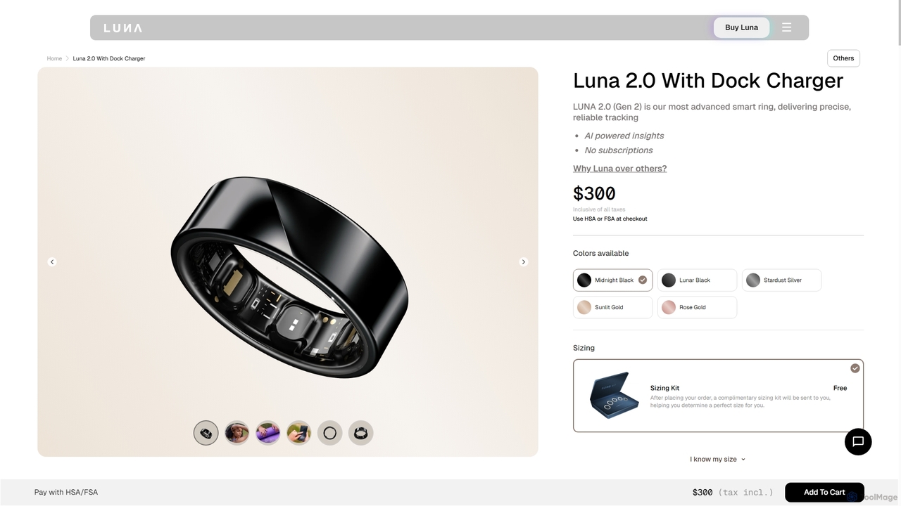 Luna 2.0 With Dock Charger – Lunazone.com for Luna Smart Ring