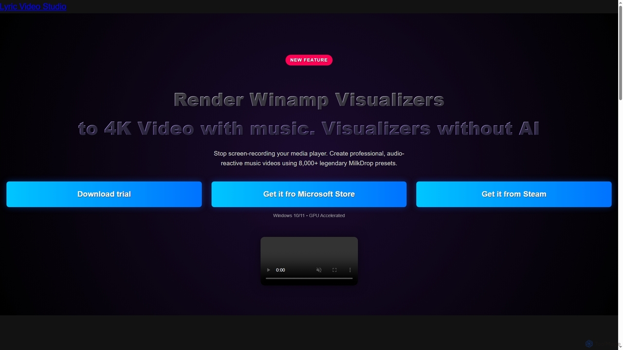 Render MilkDrop Presets to 4K Video | Lyric Video Studio for Lyric Video Studio