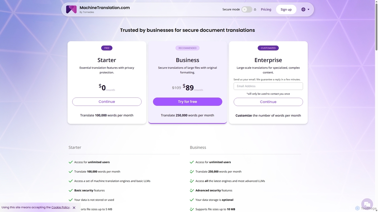 Translation Rates - Translation Cost | MachineTranslation.com Pricing for Machine Translation