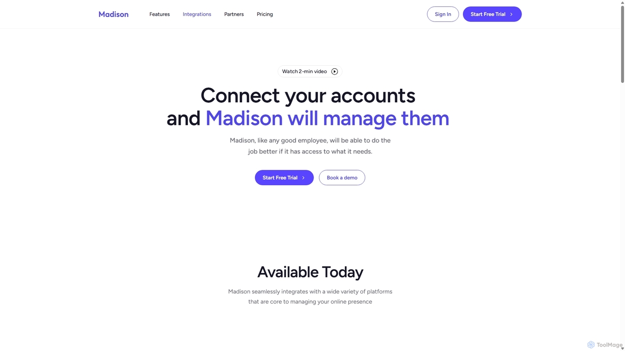 Madison AI Integrations - Connect Your Tools for Madison AI