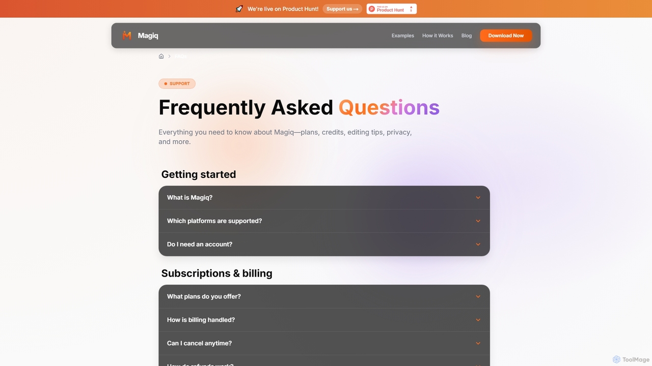 FAQs — Magiq AI Photo Editor | Help & Support for Magiq