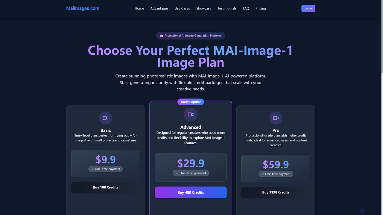 MAI-Image-1 Pricing - AI Image Generation Plans for MAI-Image-1