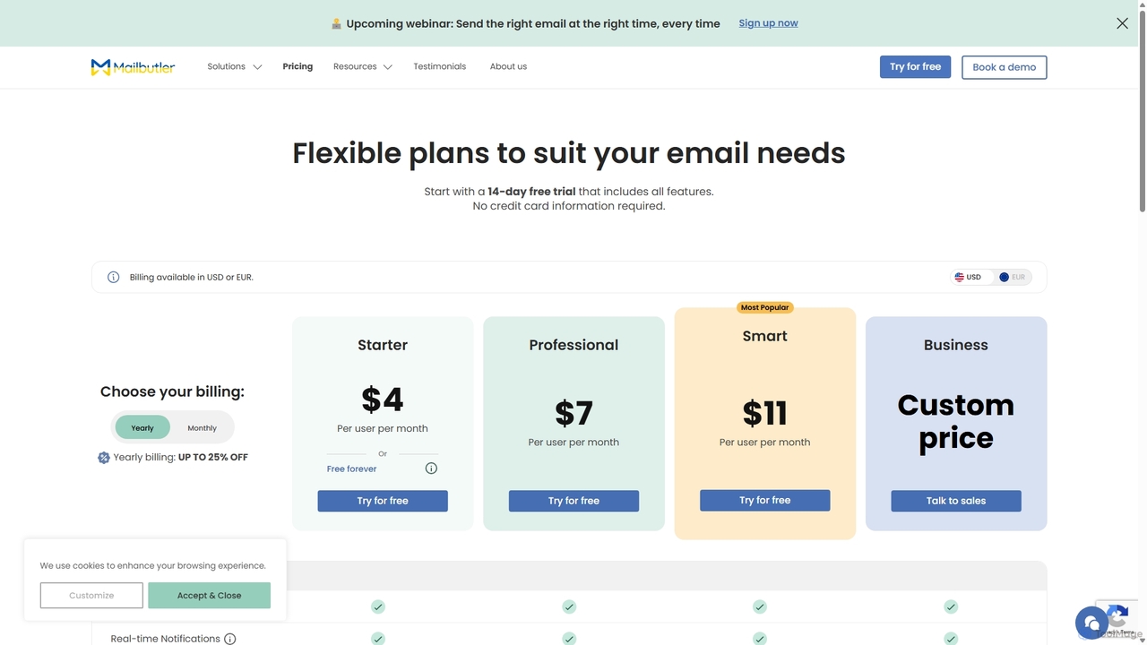Mailbutler Offers Flexible Plans to Suit Your Email Needs for Mailbutler