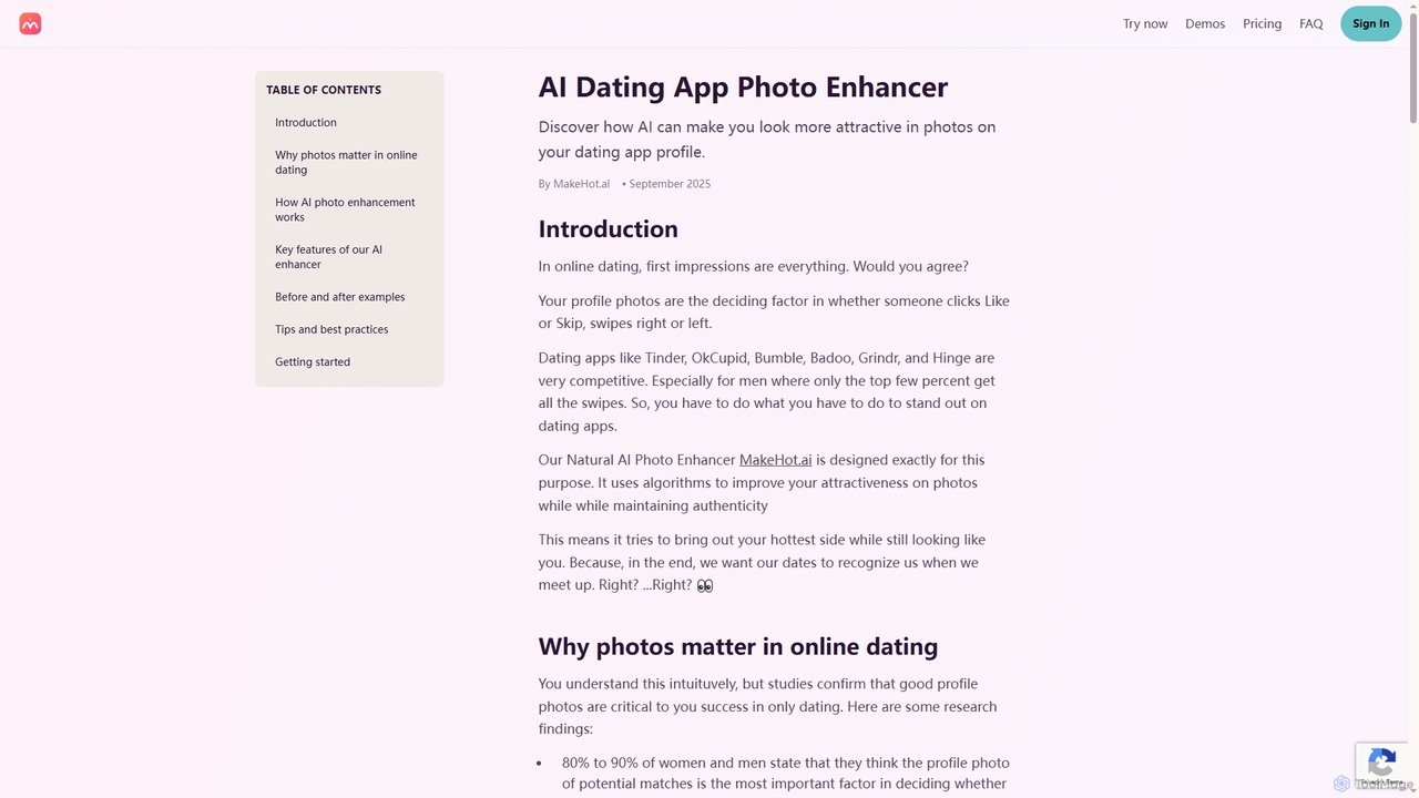 AI Dating Photo Enhancer - MakeHot.ai for Makehot