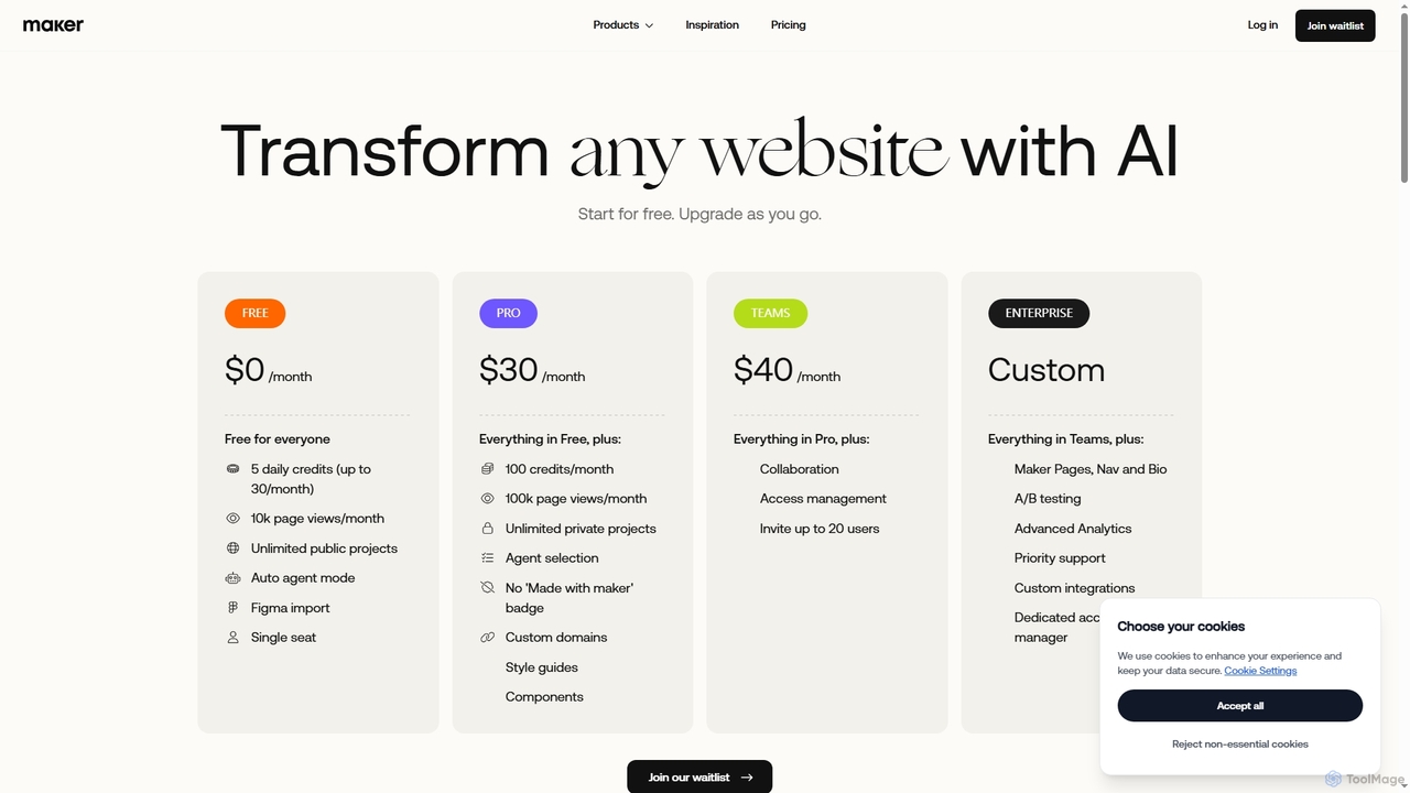 Maker Pricing - Maker - Commerce Experience Platform for Maker
