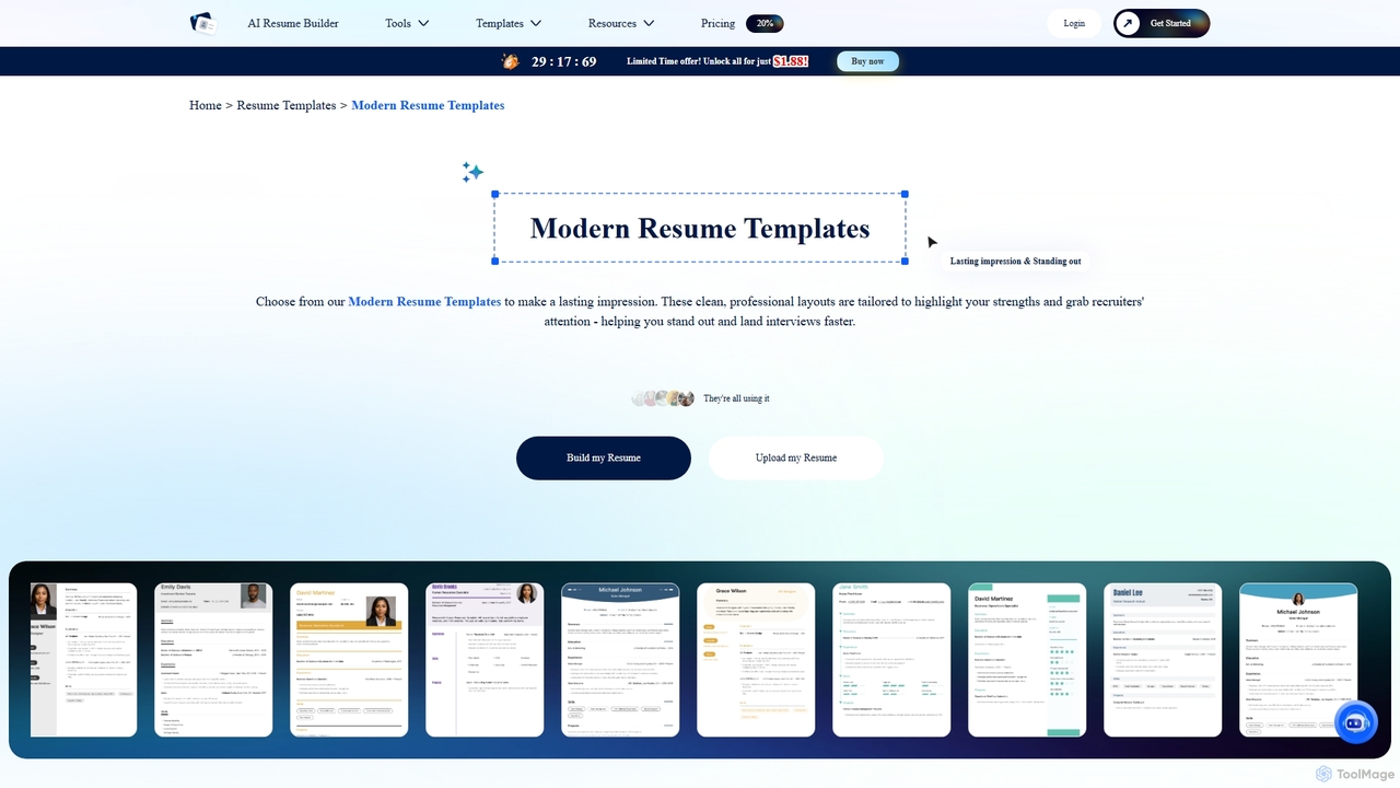 Modern Resume Templates - Choose one for Quick resume creation for MakeTheResume