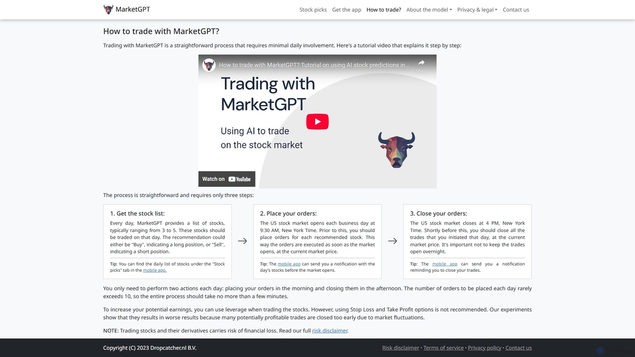 How to trade with MarketGPT? for MarketGPT