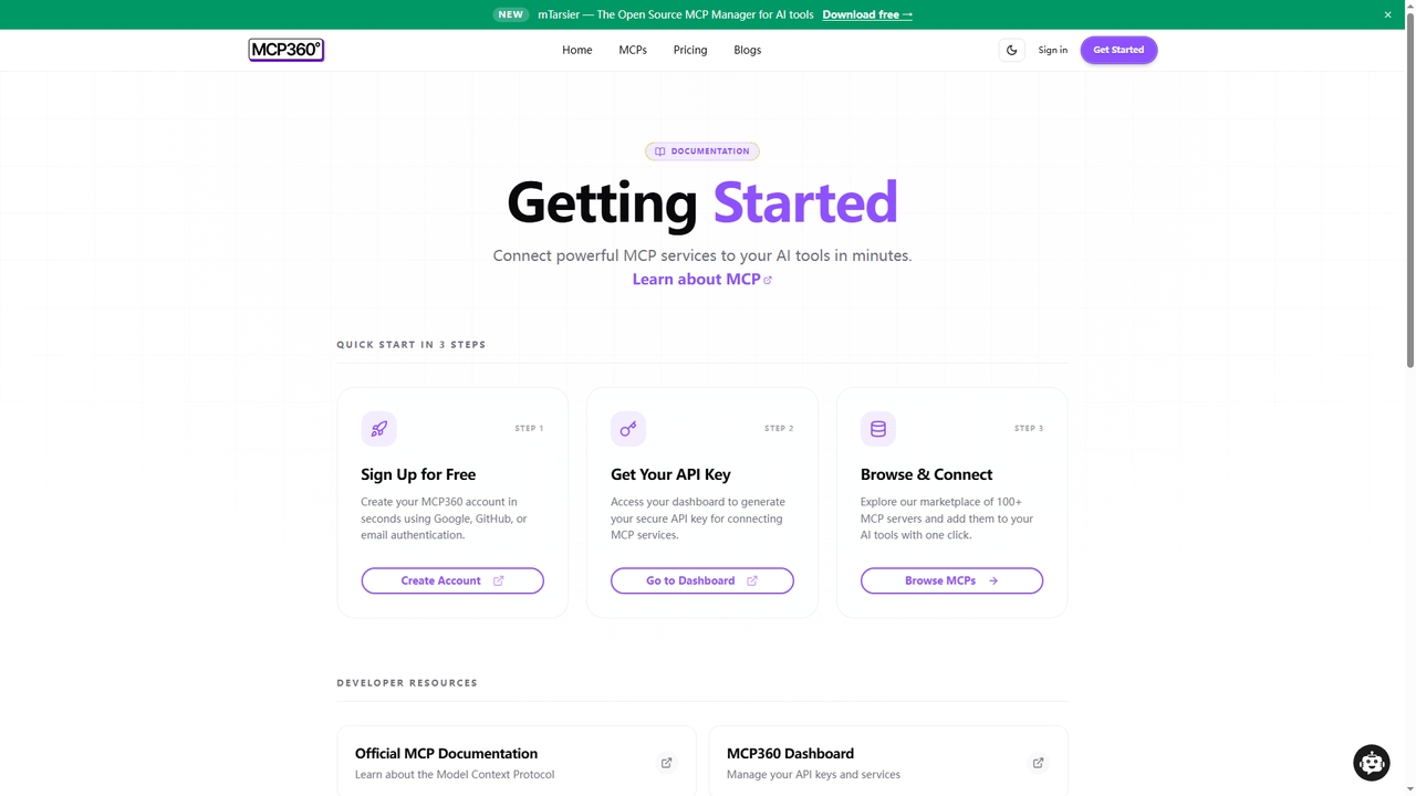 Documentation - MCP360 | Getting Started Guide | MCP360 for MCP360