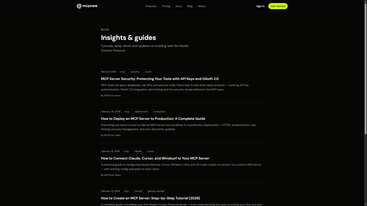 Blog | MCPCore for MCPCore