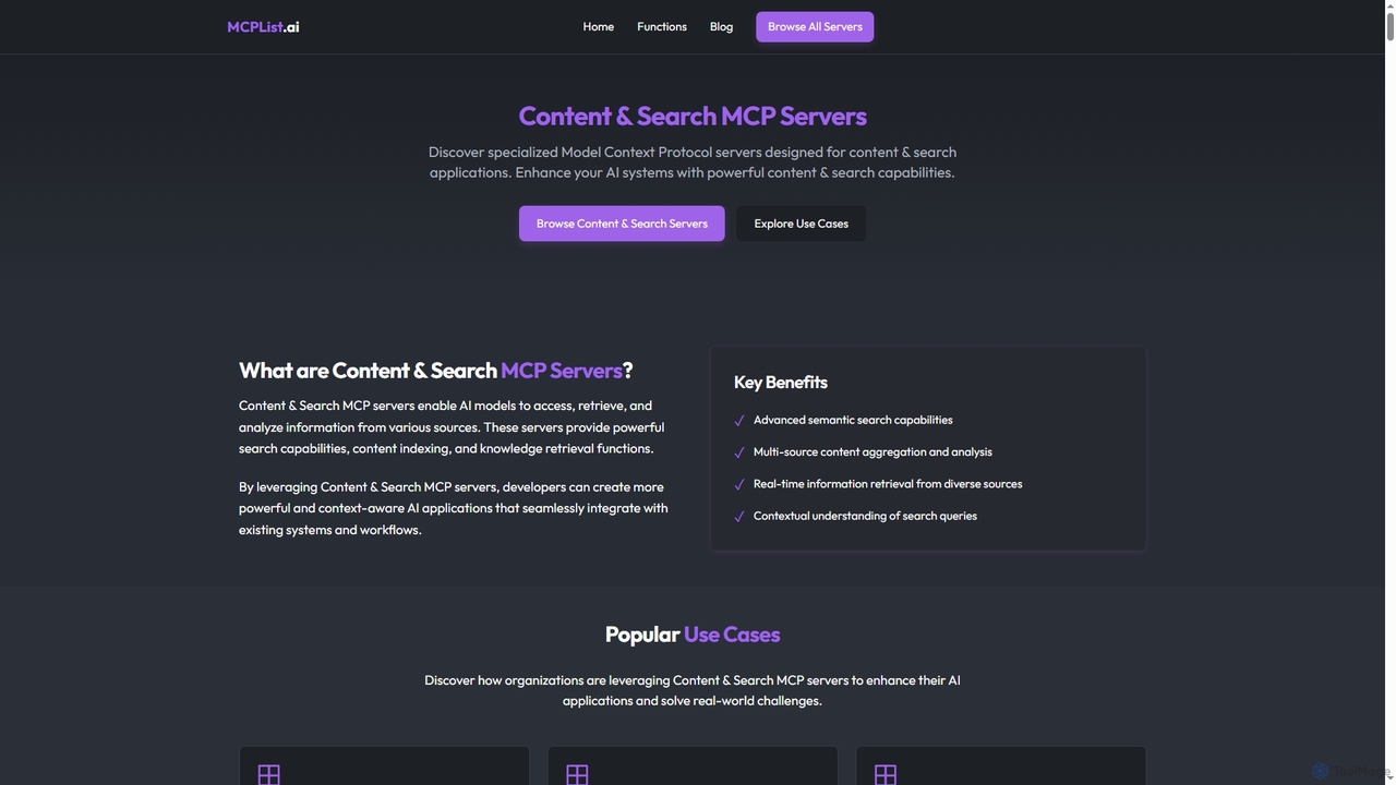 Model Context Protocol for Content & Search | MCP Servers for Mcplist