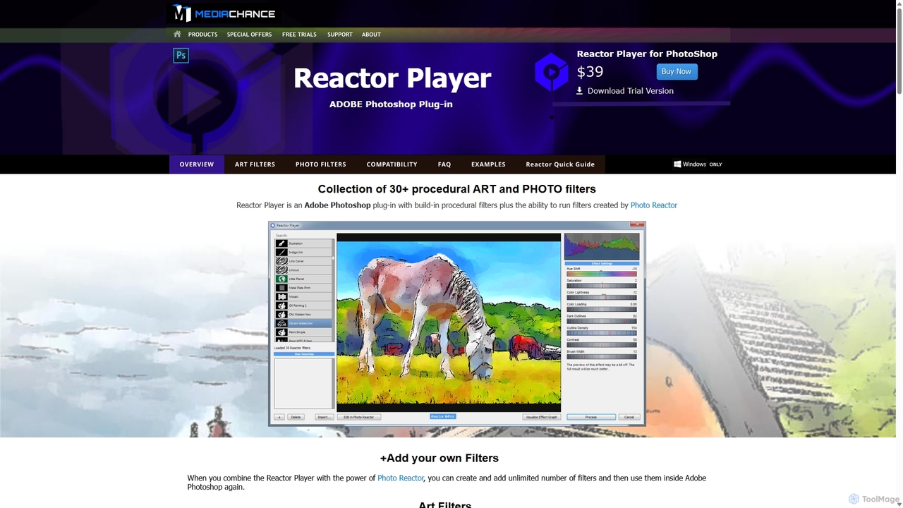 Reactor Player, powerful Adobe Photoshop Art and Photo Plug-in for Mediachance