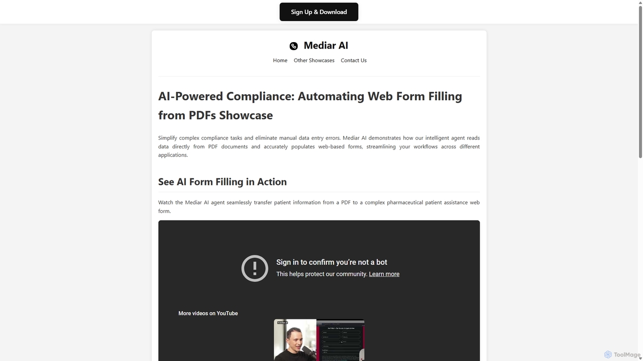 Mediar AI Showcase: AI Compliance Form Filling from PDF for Mediar