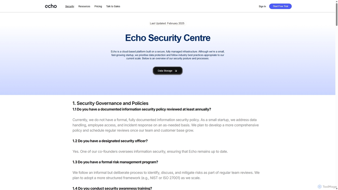 Security - Echo for Meetecho
