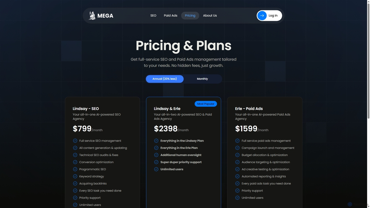 AI Marketing: Affordable SEO & Ads for MEGA