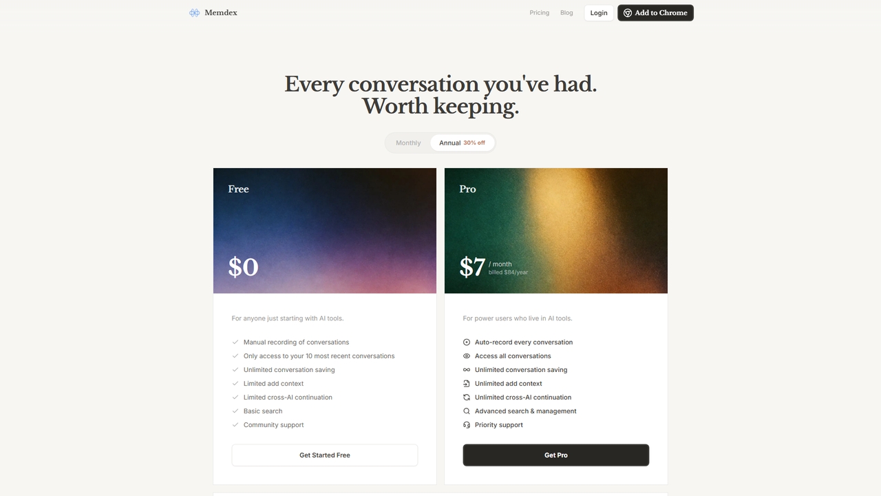 Pricing — Memdex for Memdex