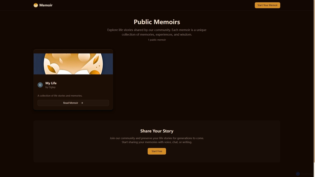 Public Memoirs - Browse Life Stories | Memoir for Memoir