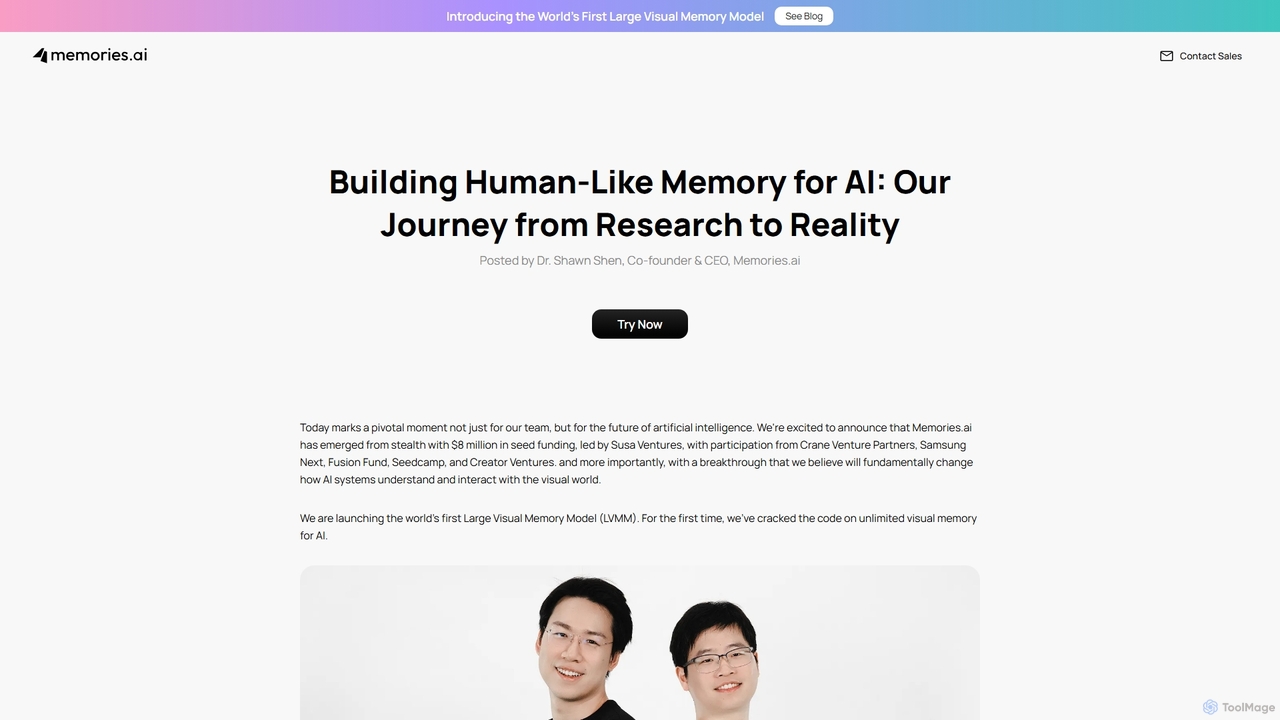 Memories.ai: AI Video Analysis to Unlock Large-scale Video Insights with Advanced AI Techniques | Video Analytics Tools & Intelligent Video Processing, Understanding, And Analysis. for Memories.ai