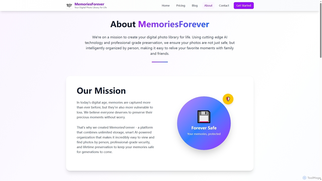 About MemoriesForever - Your Digital Photo Library for Life for MemoriesForever