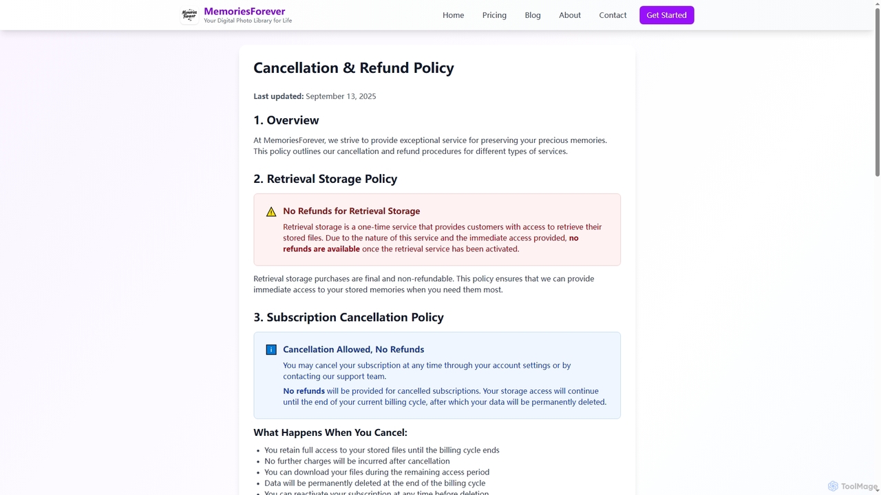 Cancellation & Refund Policy - MemoriesForever for MemoriesForever