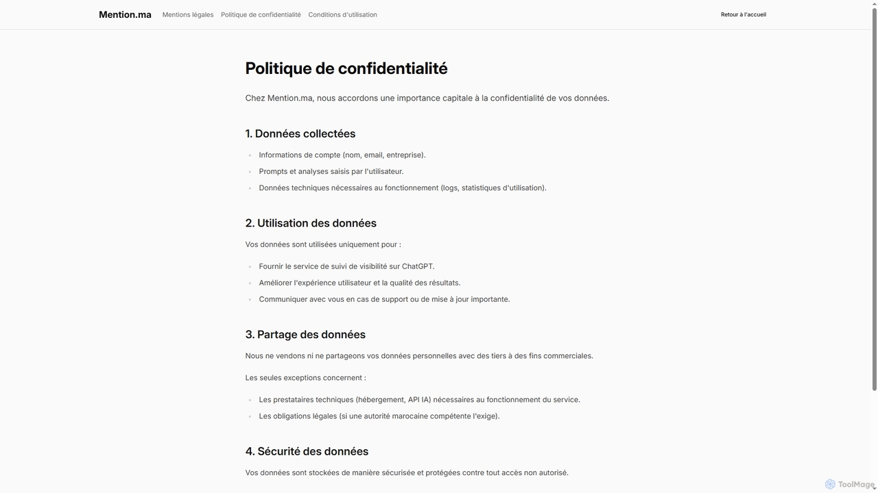 Politique de confidentialité - Mention.ma | Vie privée for Mention