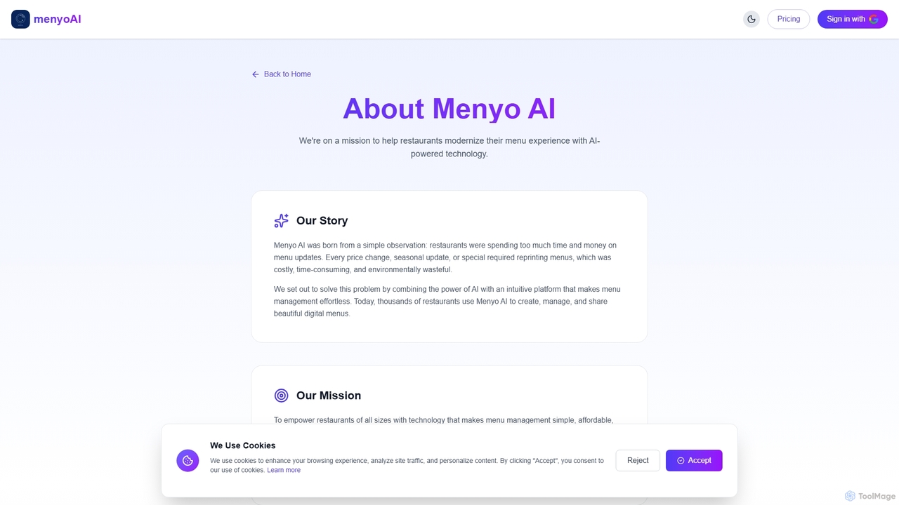 About Us - Our Mission to Transform Restaurant Menus | Menyo AI for Menyo AI