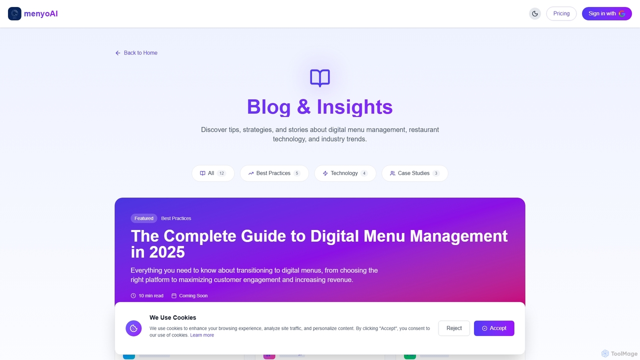 Menyo AI - AI-Powered Menu Management for Menyo AI