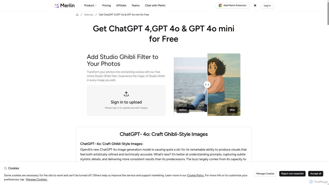 Access ChatGPT 4, GPT4o and GPT 4o mini for Free - Merlin AI for Merlin AI