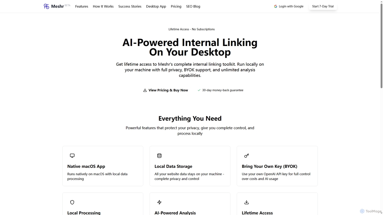 Meshr Desktop App - AI-Powered Internal Linking | Lifetime Access | Meshr for Meshr